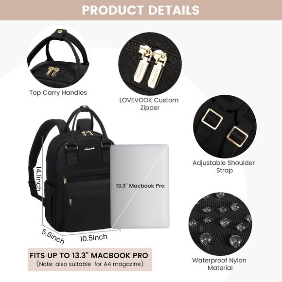 9109 Mini Backpack Stylish Waterproof Backpack Purse with USB Port, Cute main image 4